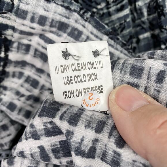 Eight X Premium Shirt Mens XL Black Geometric Paisley Button Down Artsy Classic - Picture 9 of 11